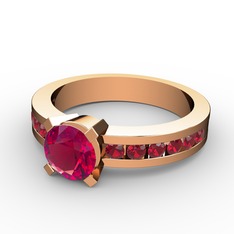 Rodolit garnet ve garnet 18 ayar rose altın yüzük