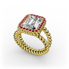 Ellora Yüzük - Swarovski ve garnet 8 ayar altın yüzük #xgiblo