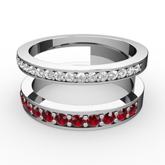 Zaria Yüzük - Swarovski ve garnet 8 ayar beyaz altın yüzük #1kw8ctc