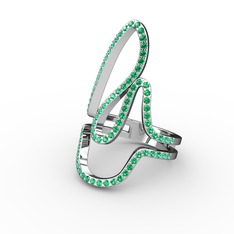 Elva Sarmaşık Yüzük - Yeşil kuvars 925 ayar gümüş yüzük #pg3lyx