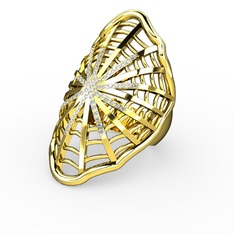 Swarovski 925 ayar altın kaplama gümüş yüzük