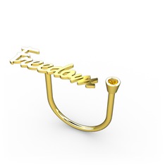 Taşlı İsim Yüzük - Sitrin 18 ayar altın yüzük (7 karakterli el yazısı) #1usxf7d