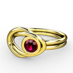 Düğüm Yüzük - Rodolit garnet 8 ayar altın yüzük #1qxpkyp