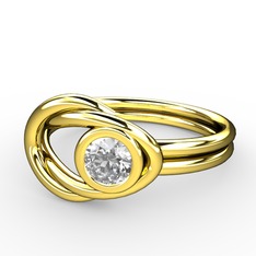 Düğüm Yüzük - Swarovski 14 ayar altın yüzük #jh4228