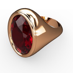 Ada Yüzük - Garnet 925 ayar rose altın kaplama gümüş yüzük #1bxvezp