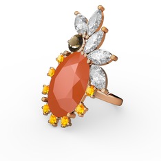 Arinna Yüzük - Neon turuncu akrilik 8 ayar rose altın yüzük #q4x6tj