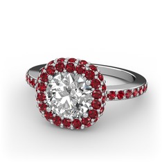 Linne Yüzük - Swarovski ve garnet 925 ayar gümüş yüzük #1rzbw2w